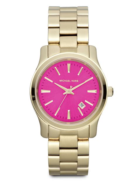 pink face michael kors watch